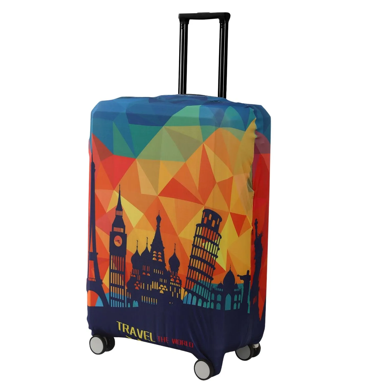 Durable 180 GSM Suitcase Covers S/M/L -Size for Trolley Suitcase, Multicolor Across Globe