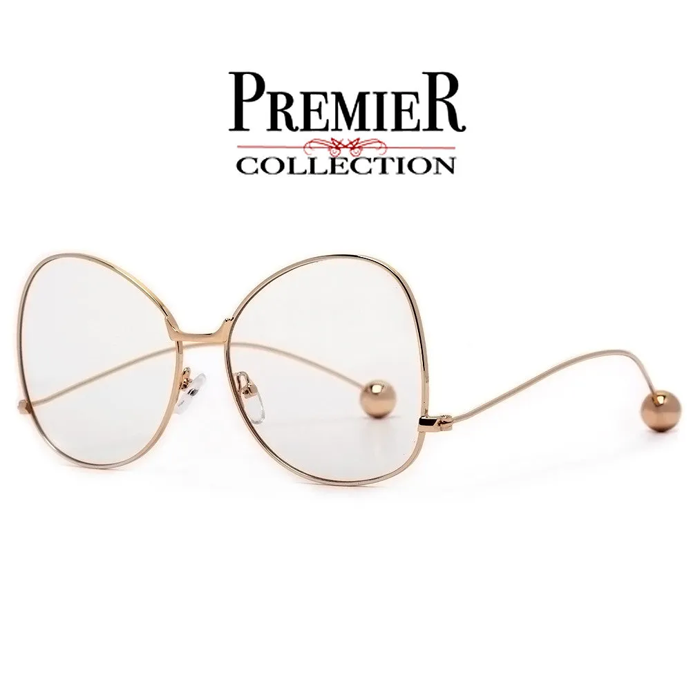 Elegant Butterfly Frame Pearl Tip Temple Glam Fashion Eyewear