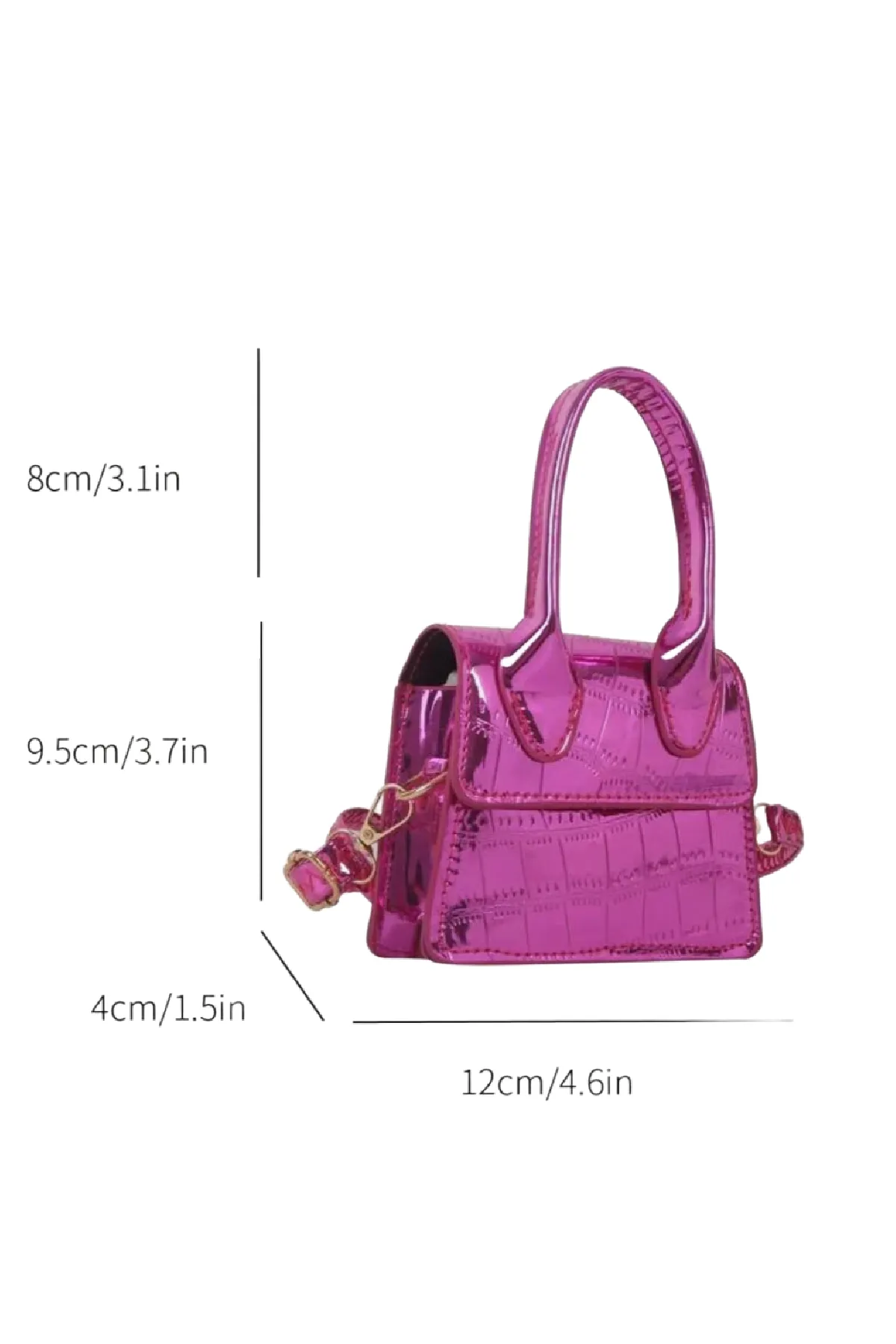 Eon Mini Hourglass Croc Bag (Fuchsia Pink)