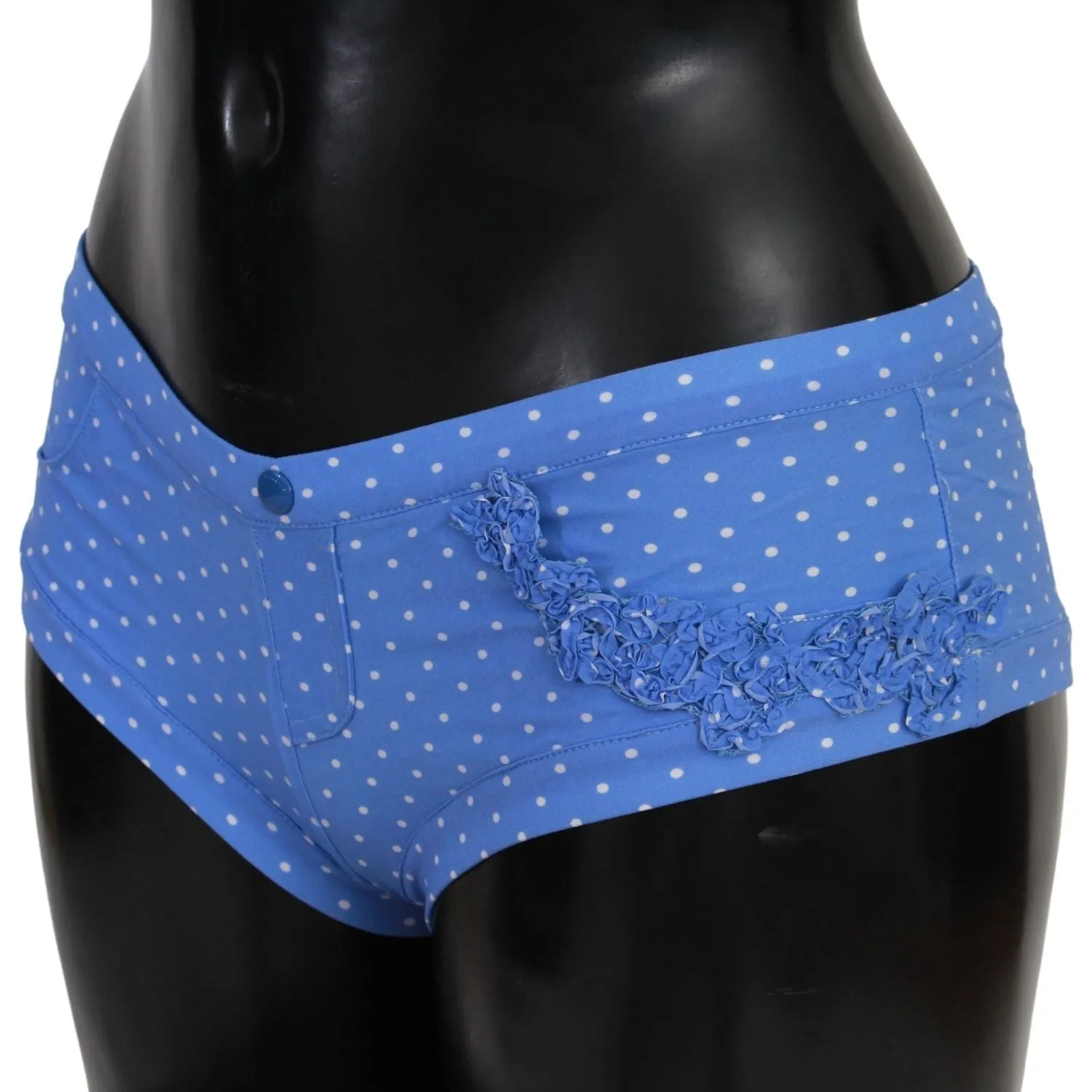 Ermanno Scervino Chic Blue Dotted Designer Bikini Set