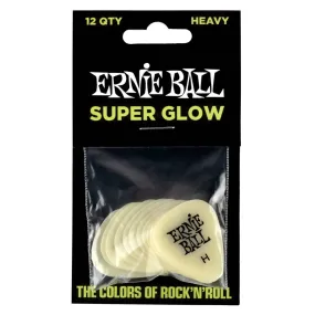 Ernie Ball 9226EB Super Glow Picks Heavy - Bag of 12