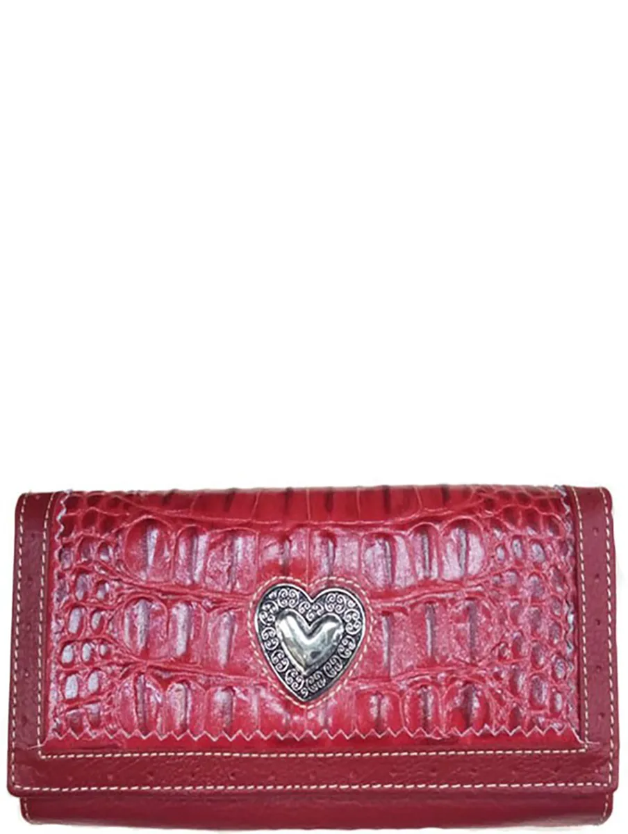 Feel the Love Leather Wallet in Red