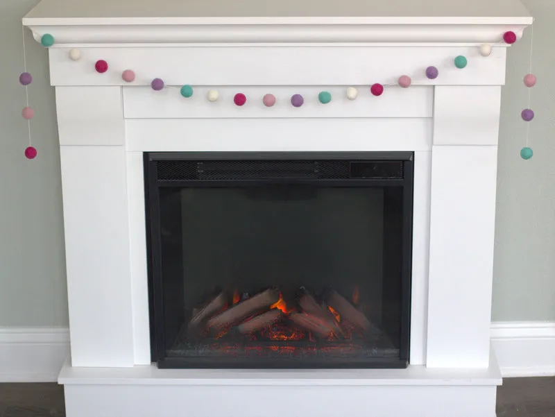 Felt Ball Garland- Pinks, Lavender, Turquoise