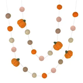 Felt Pumpkin Garland- Pale Pink, Orange, Tan