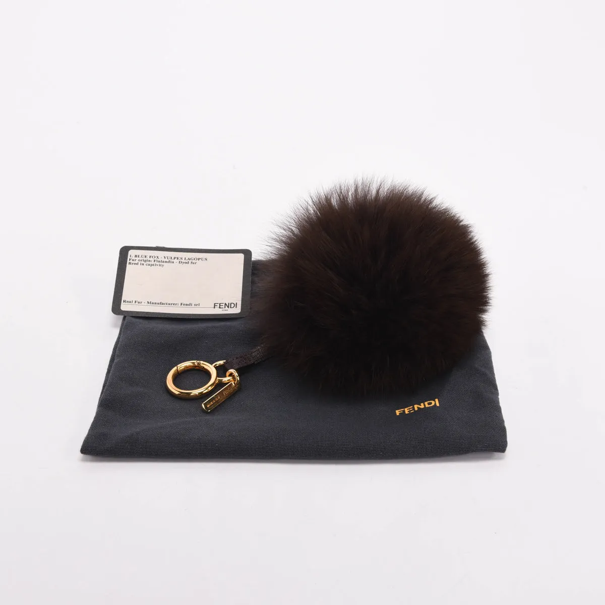 Fendi Chocolate Fur Pom Pom Bag Charm