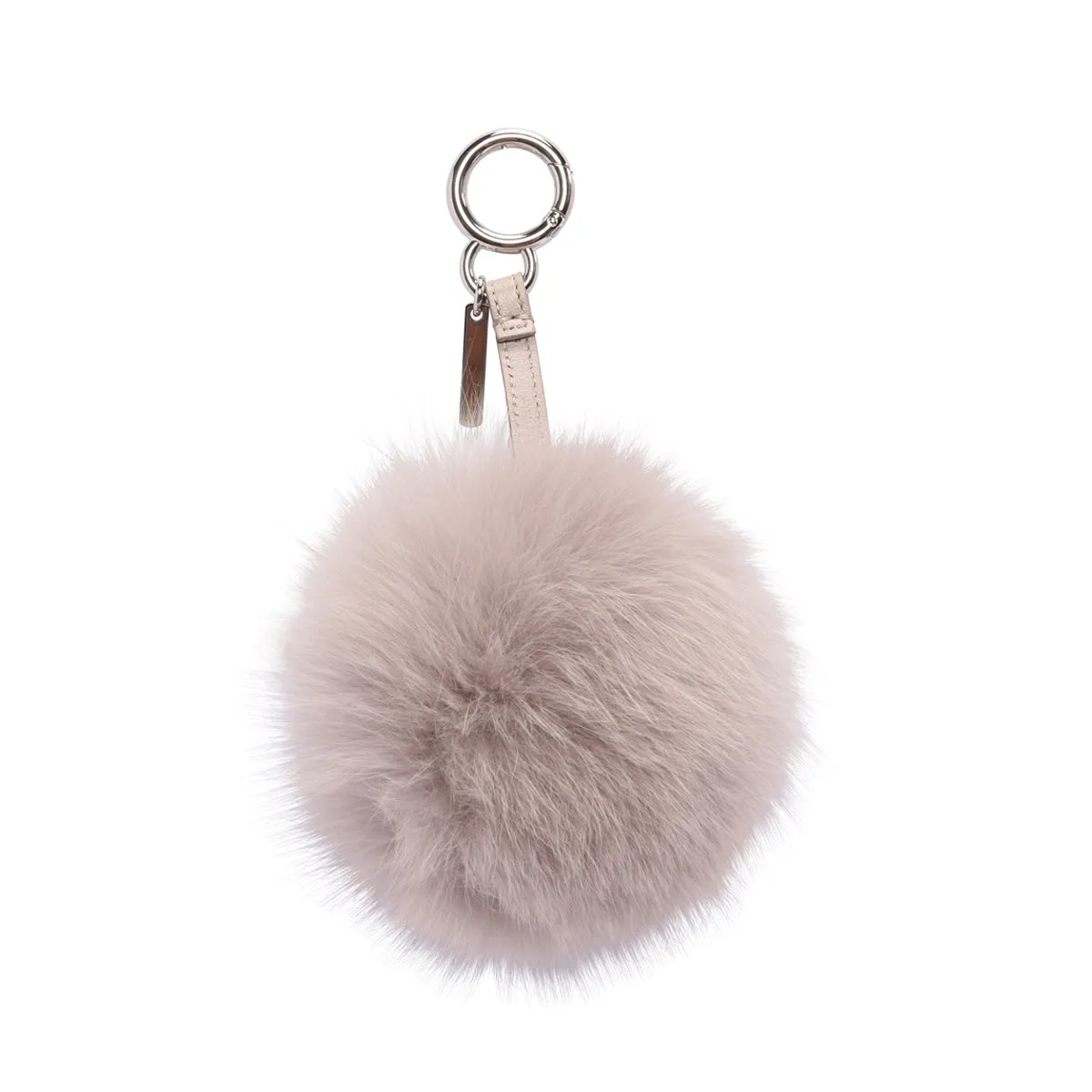 Fendi Light Grey Fur Pom Pom Bag Charm