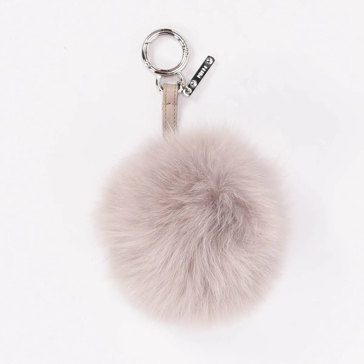 Fendi Light Grey Fur Pom Pom Bag Charm