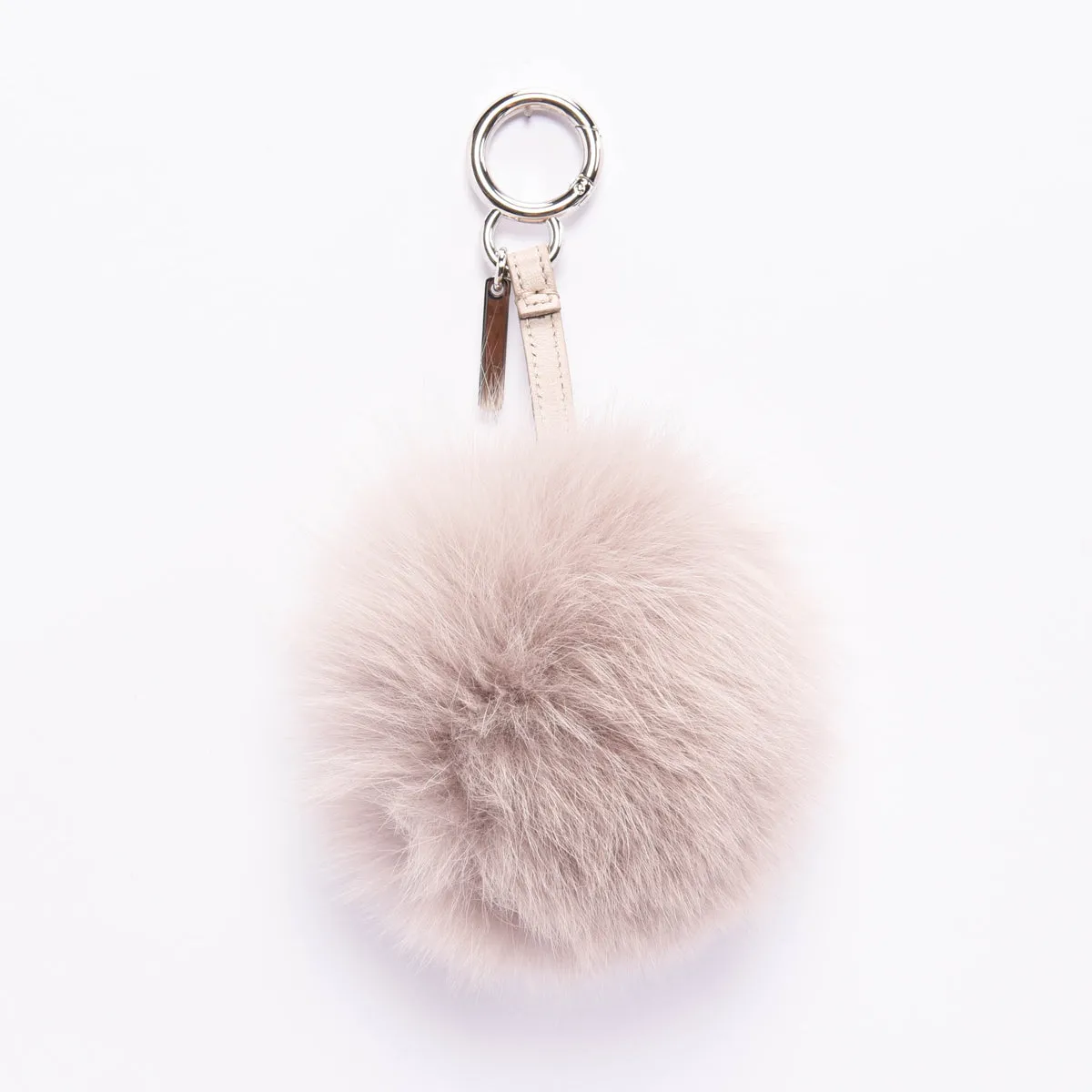 Fendi Light Grey Fur Pom Pom Bag Charm