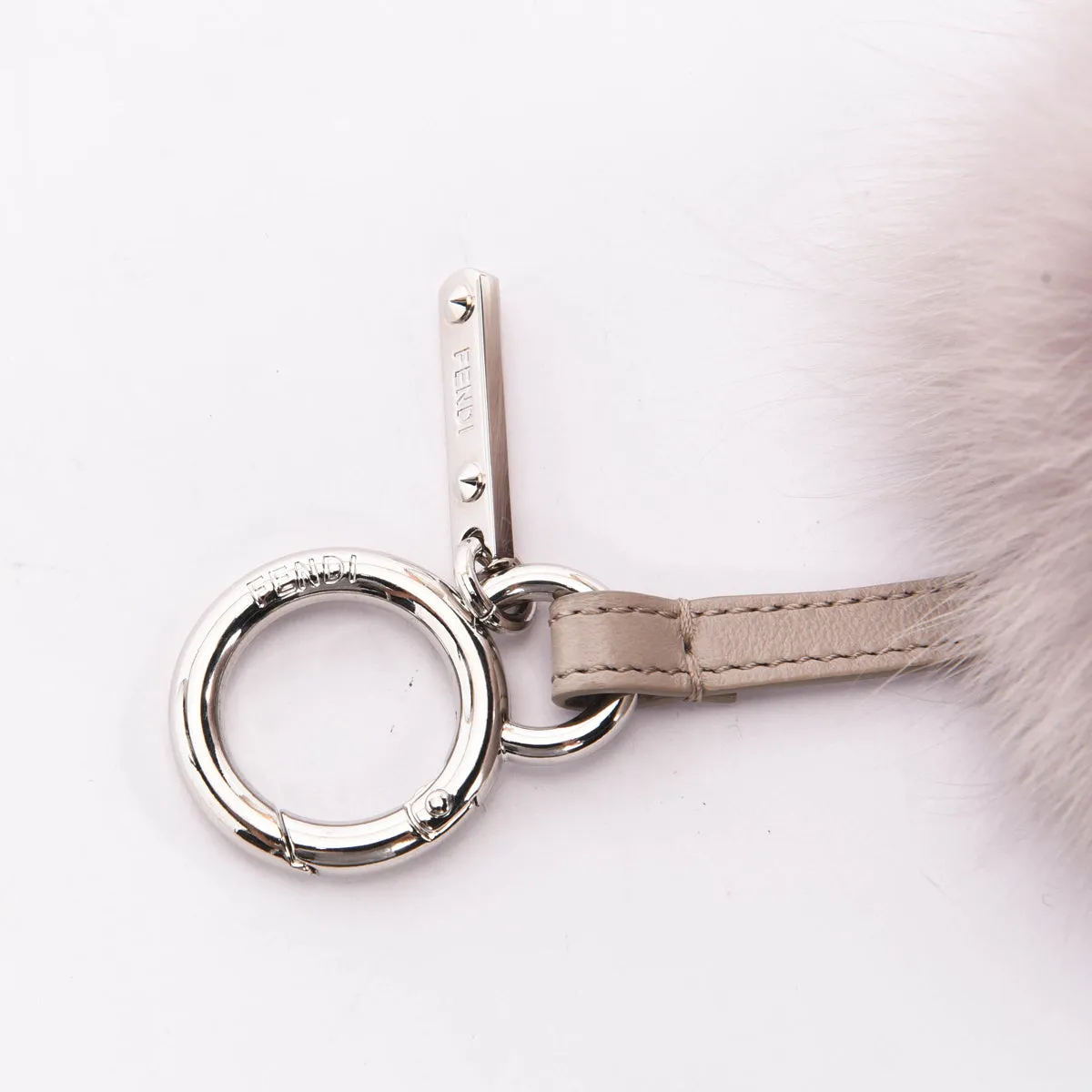 Fendi Light Grey Fur Pom Pom Bag Charm