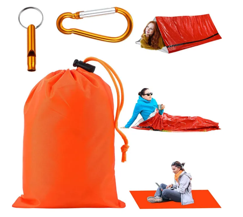 First Aid Sleeping Bag Thermal Blanket 26 Micron Orange