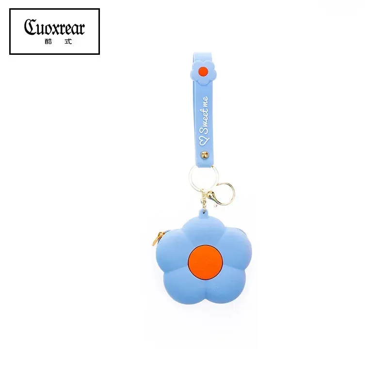 Flower Silicone Coin Purse Pendants