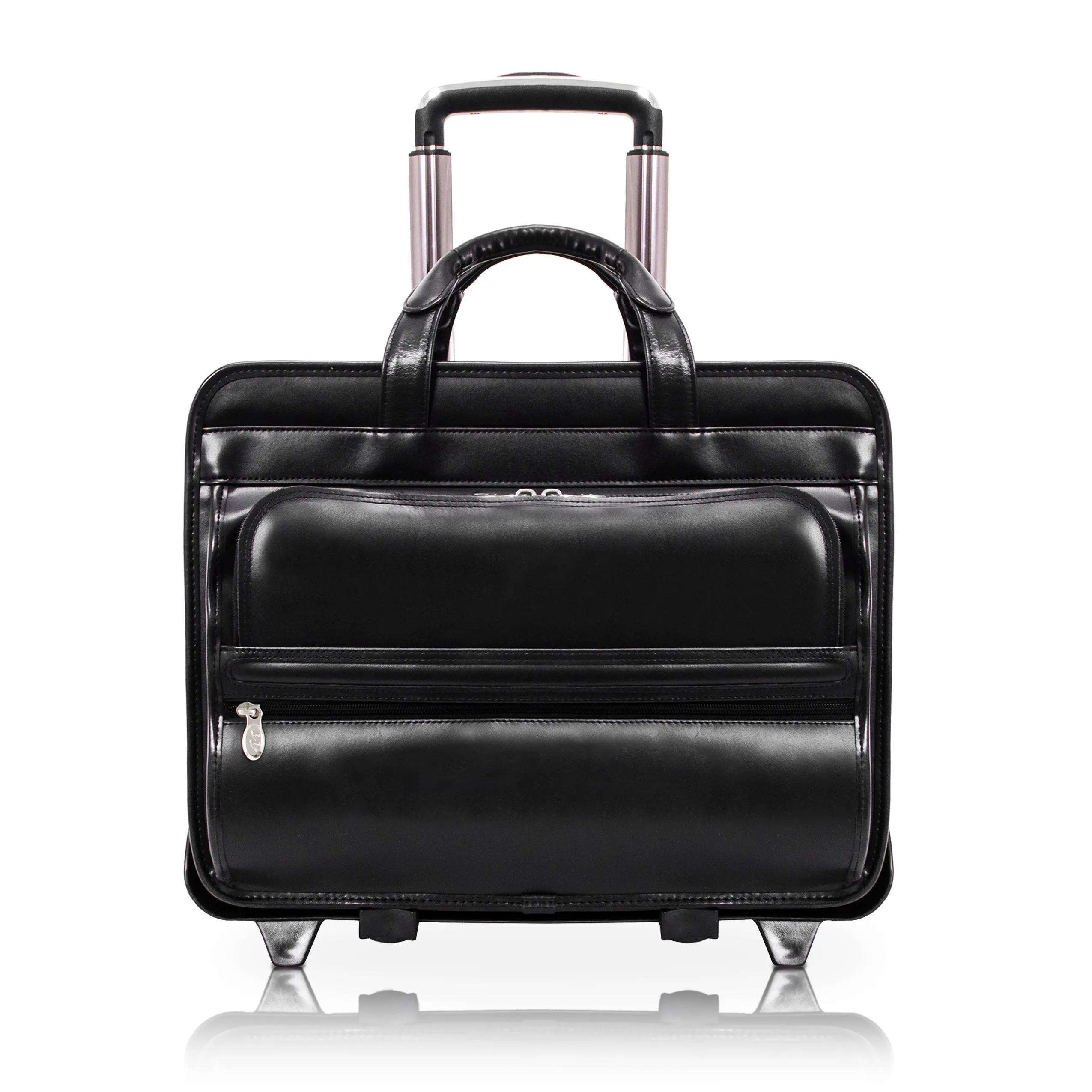 FRANKLIN | 17” Leather Detachable-Wheeled Laptop Case