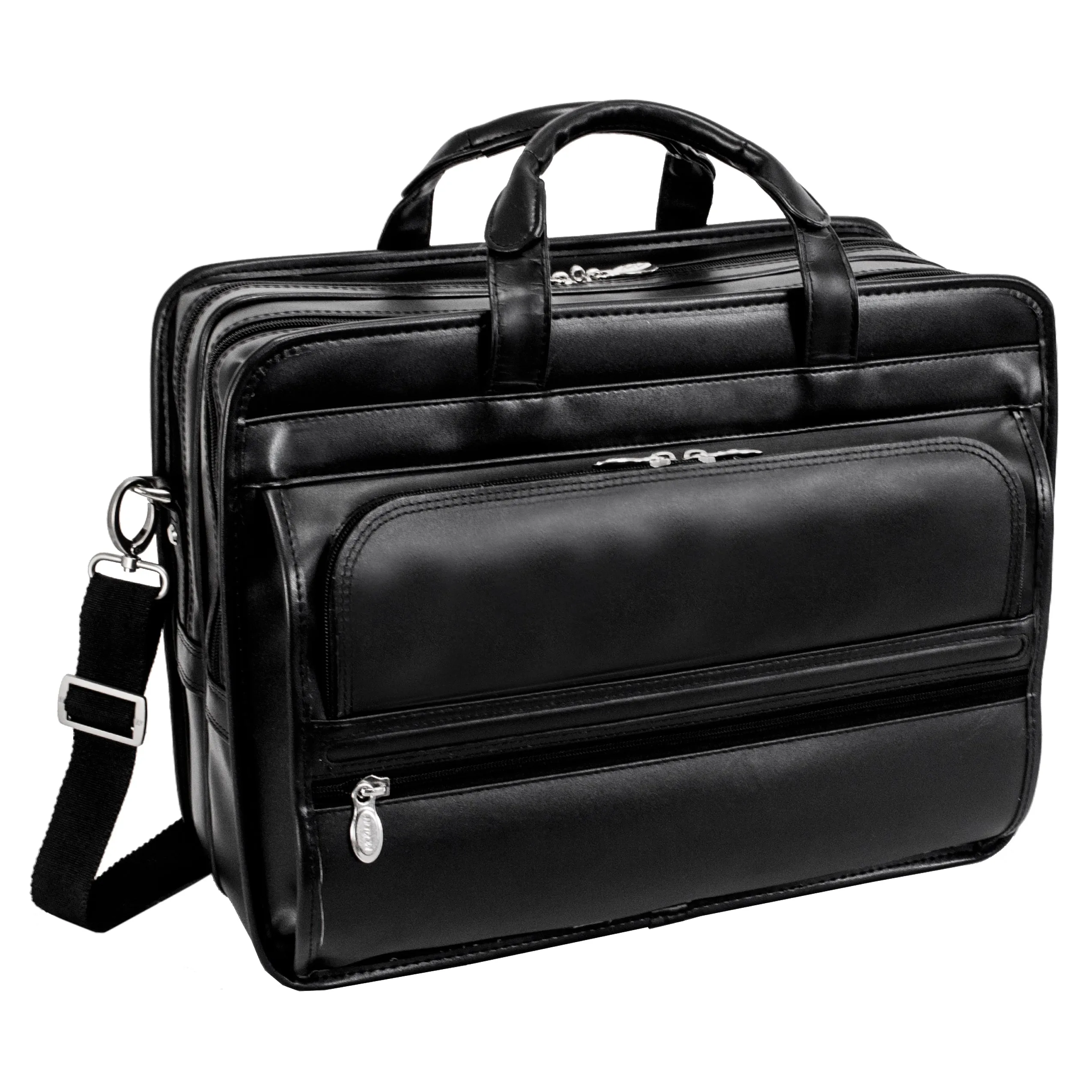 FRANKLIN | 17” Leather Detachable-Wheeled Laptop Case