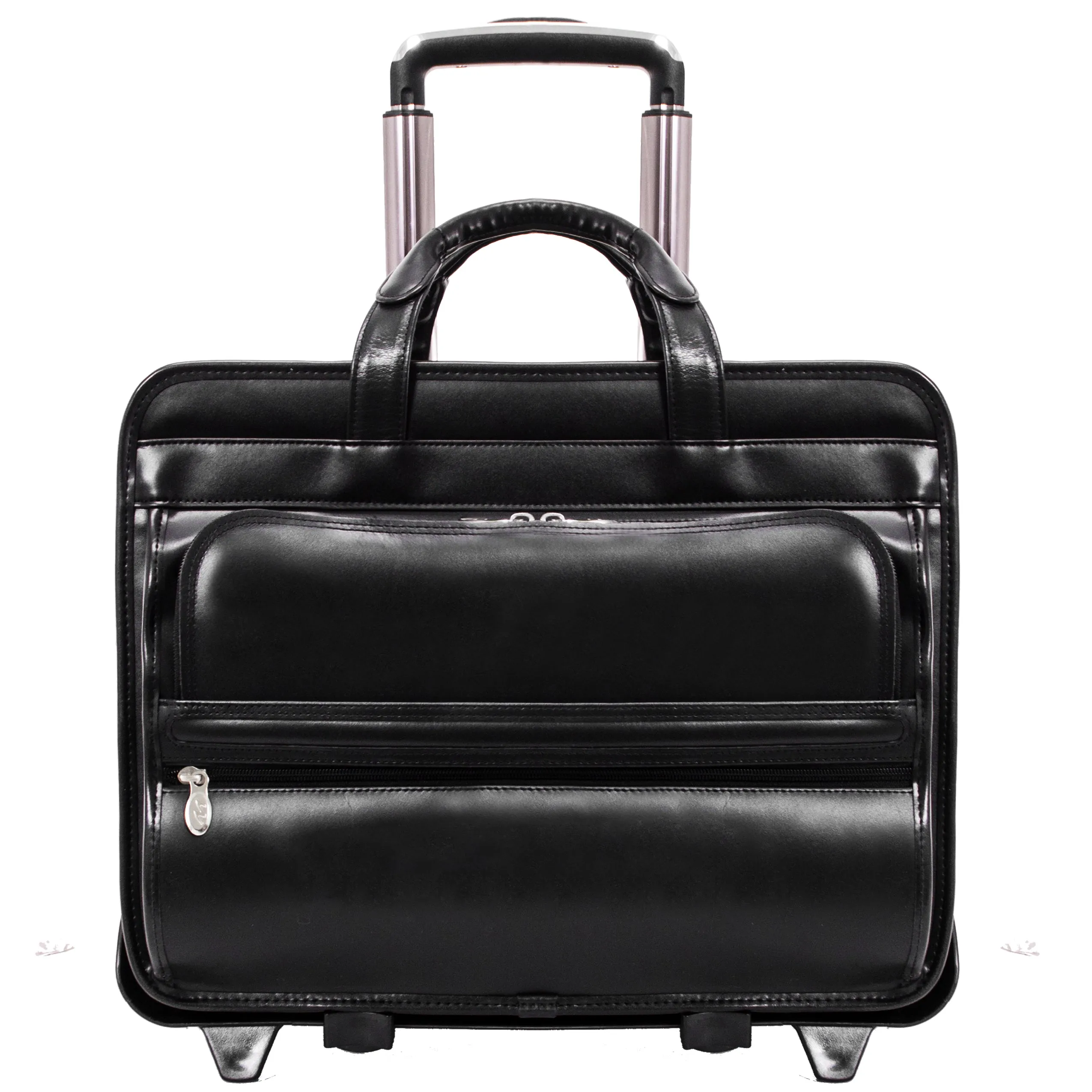 FRANKLIN | 17” Leather Detachable-Wheeled Laptop Case