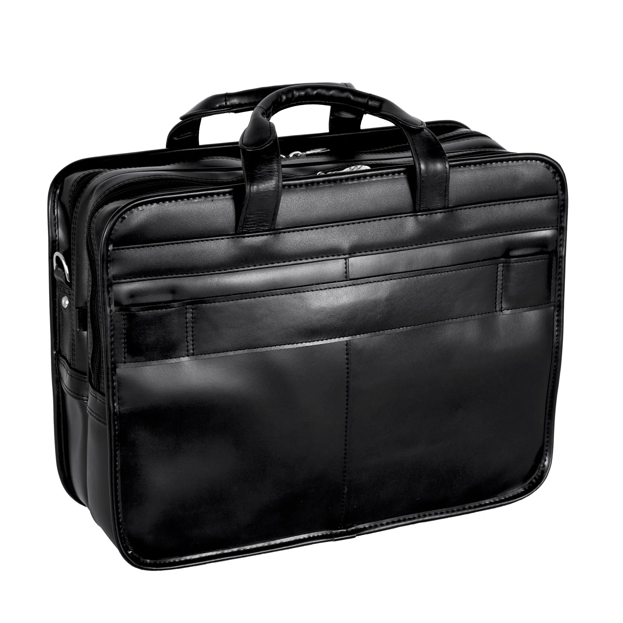 FRANKLIN | 17” Leather Detachable-Wheeled Laptop Case