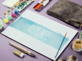 Free Watercolor Sketch Mock-Up in Artistic Scene