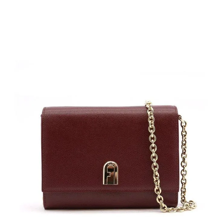 Furla Bordeaux Gold Chain Shoulder Bag