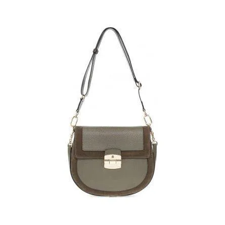 Furla Club 2 Suede Crossbody - Brown/Green