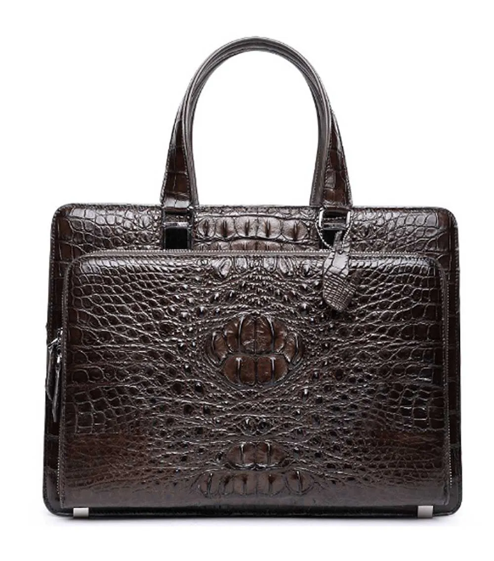 Genuine  Crocodile  Leather Business  Laptop Briefcase