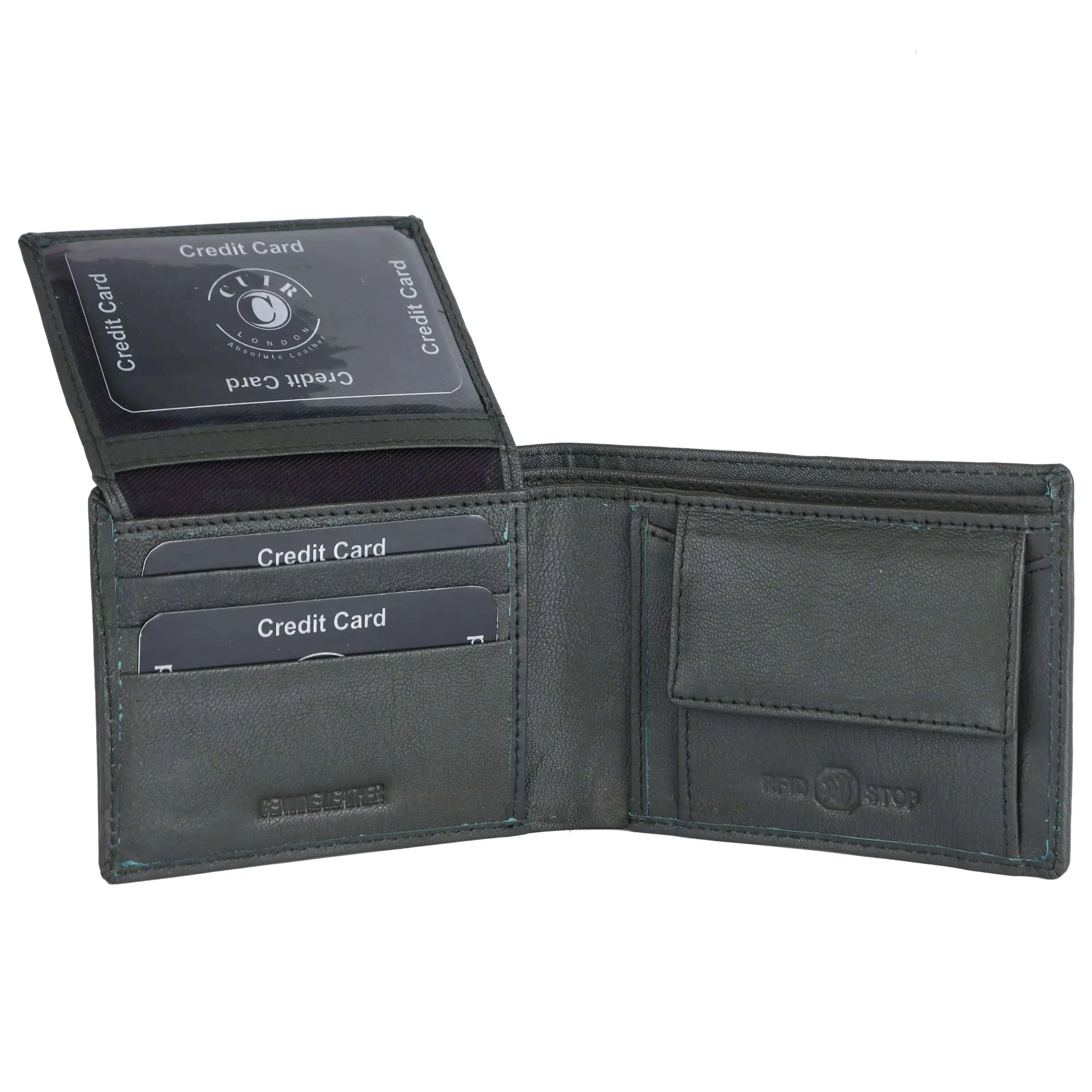 Genuine Grey NDM Wallet for Men | Buff and Cow Leather | 6 Pockets