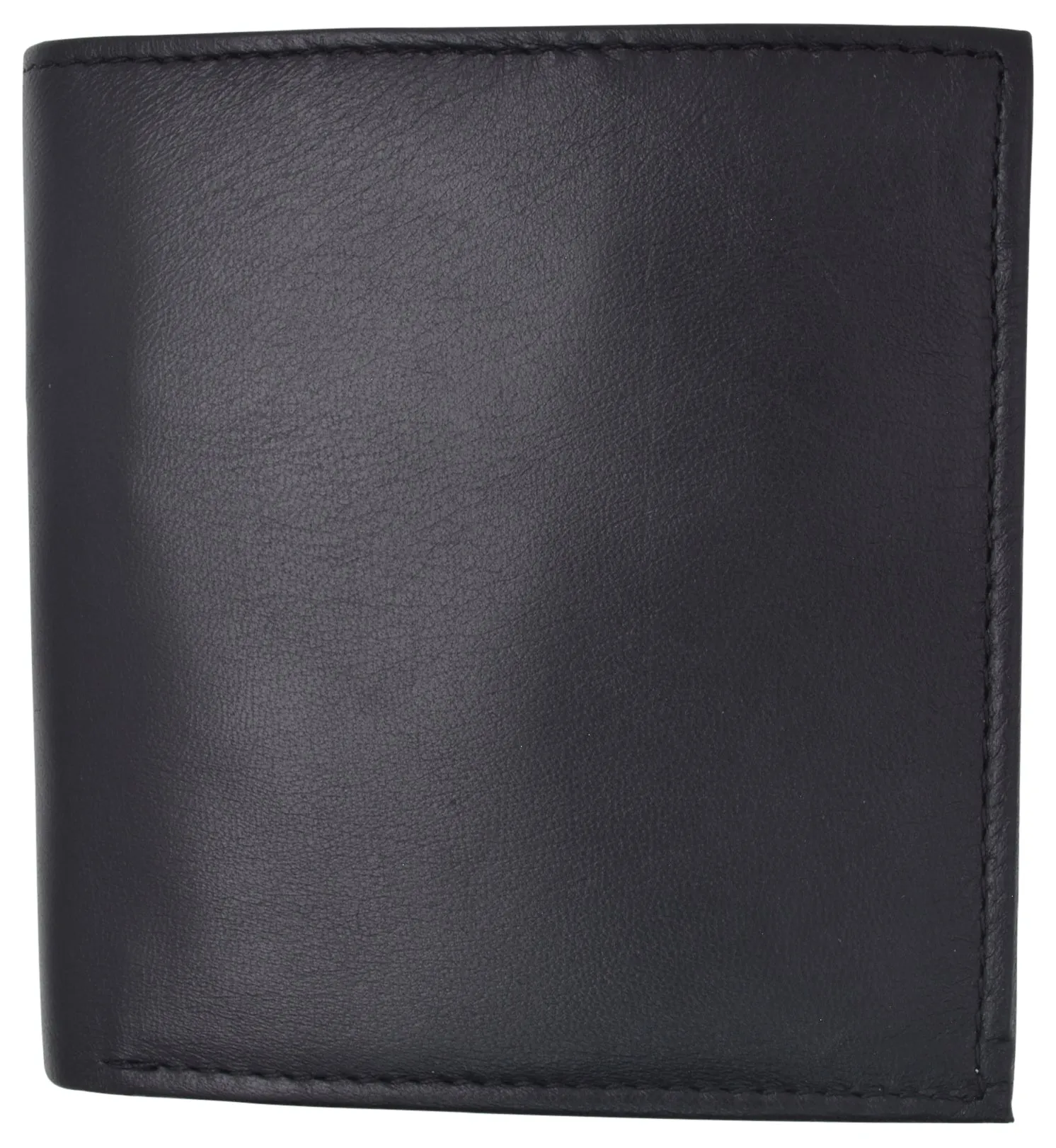 Genuine Leather Men's Dual Credit Card ID Flap Bifold Wallet Passcase RFID Blocking