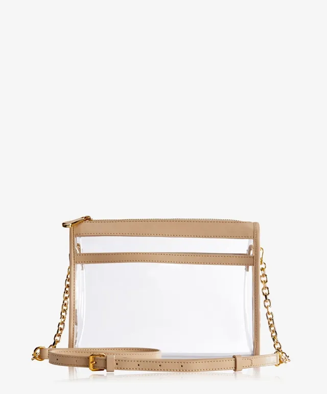 GiGi New York - Tan Leigh Anne Crossbody Game Clear PVC w/ Tan Leather