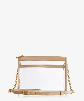 GiGi New York - Tan Leigh Anne Crossbody Game Clear PVC w/ Tan Leather