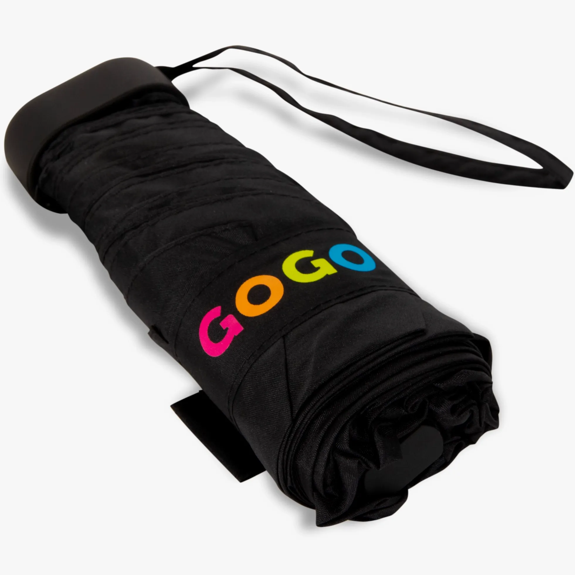 Gogo Manual Flat Mini Compact Umbrella - Classic Black