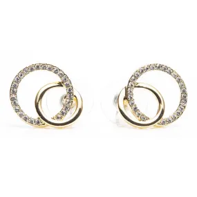 GOLD DIAMANTE LOOP EARRINGS