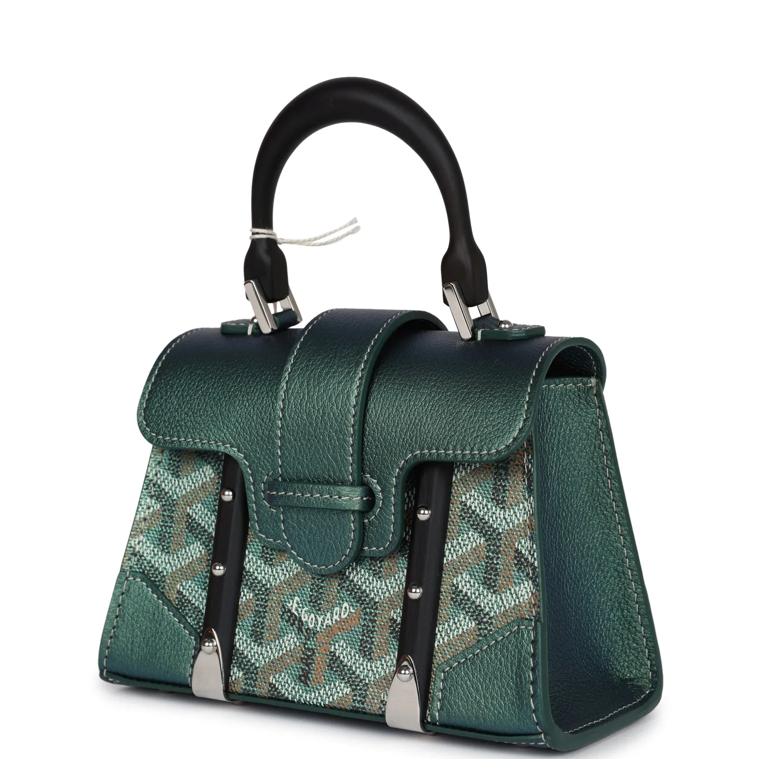 Goyard Saigon Structure Nano Pearly Green Goyardine Palladium Hardware