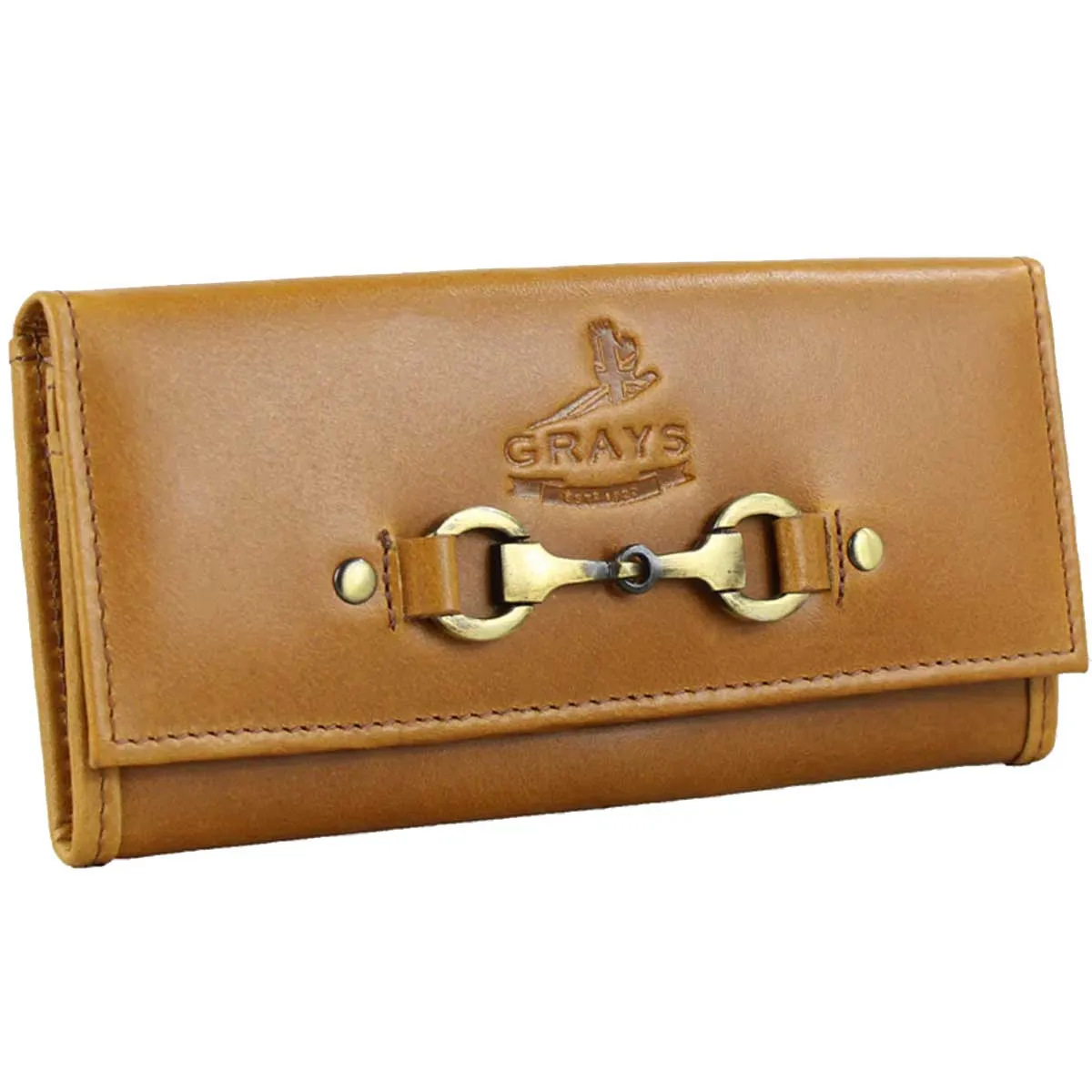 GRAYS Lily Snaffle Leather Purse - Women's - Antique Tan