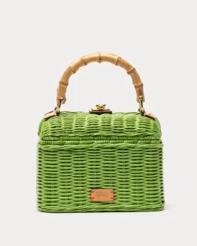 Hannah Lunchbox Wicker Lime Green