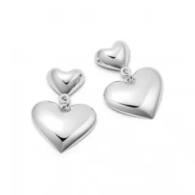 Heart Drop Silver Earrings HTE01_SLV