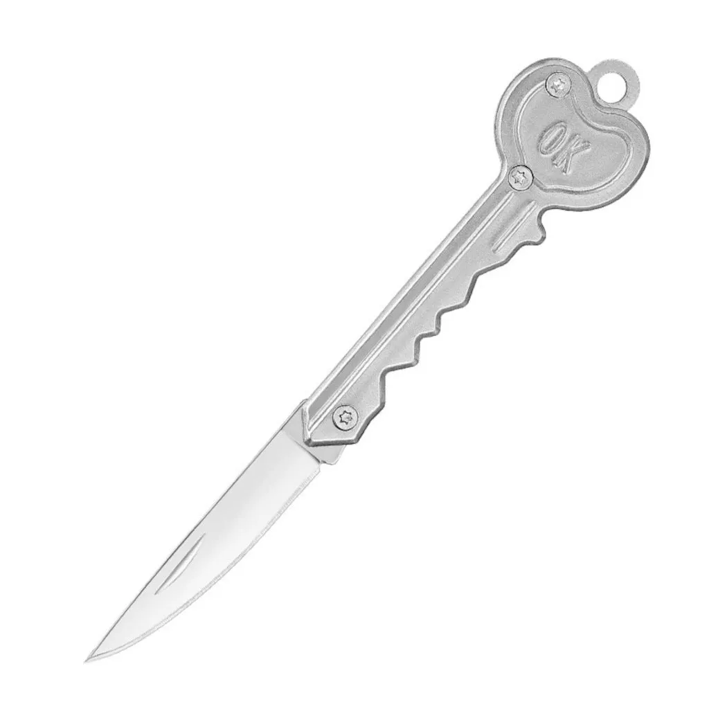 Heart Key Knife with Hidden Blade Self Defense Keychain