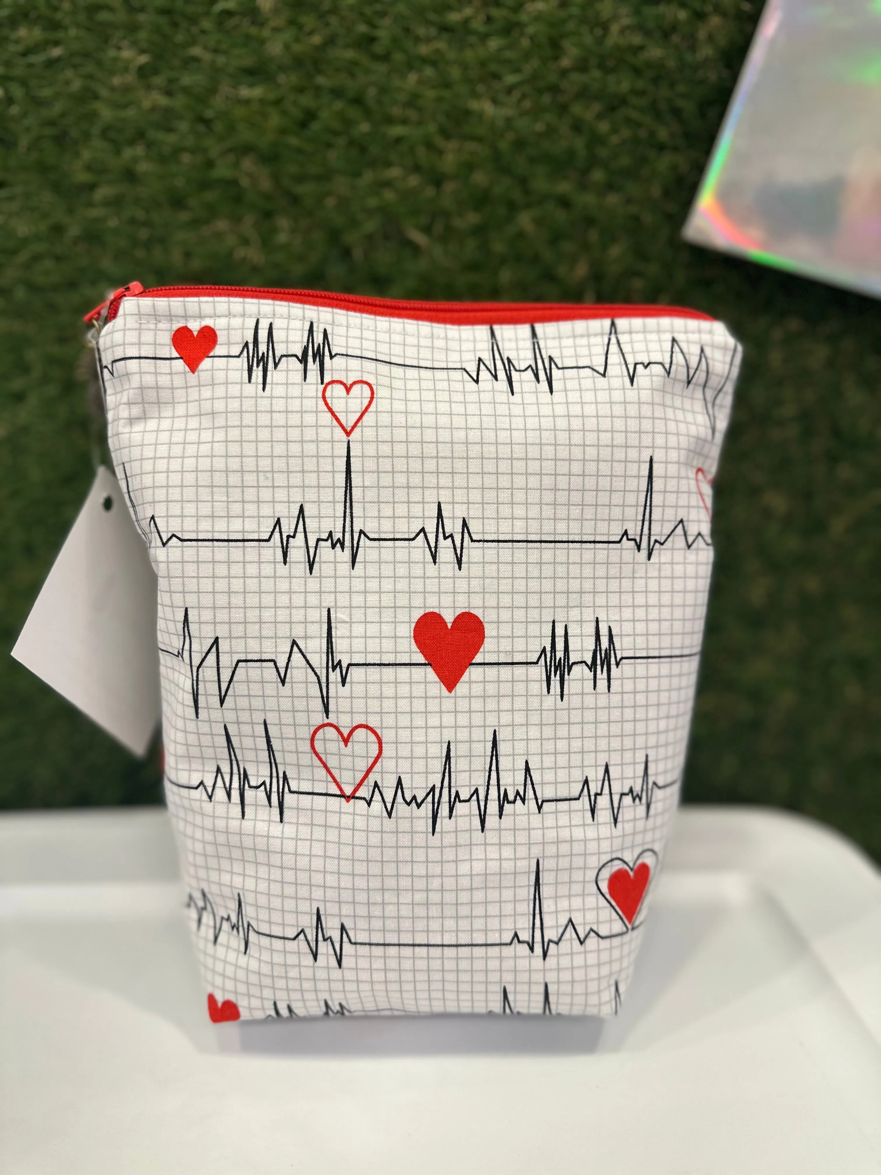 Heartbeat Stethoscope Zipper Bag