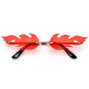 Hot Rimless Flame Fashion Sunnies