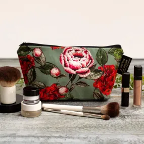 In Full Bloom Make Up Bag- Vintage Green