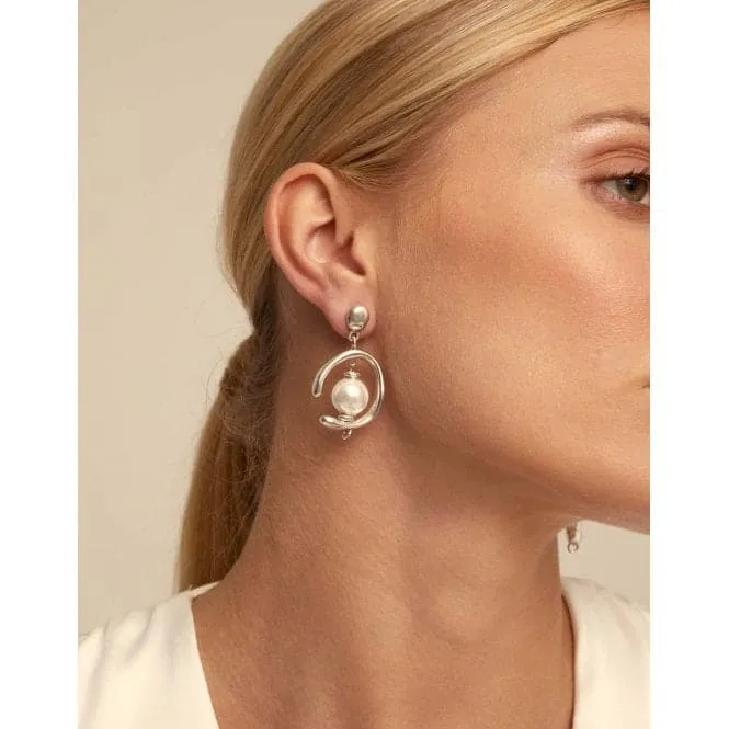 Inorbit White Pearl Pearl Shell Earrings