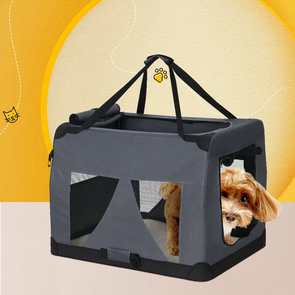 i.Pet Pet Carrier Soft Crate Dog Cat Travel 60x42CM Portable Foldable Car M