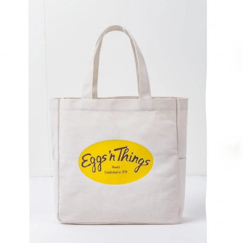 Japanese magazine gift Eggs N Things White canvas bag