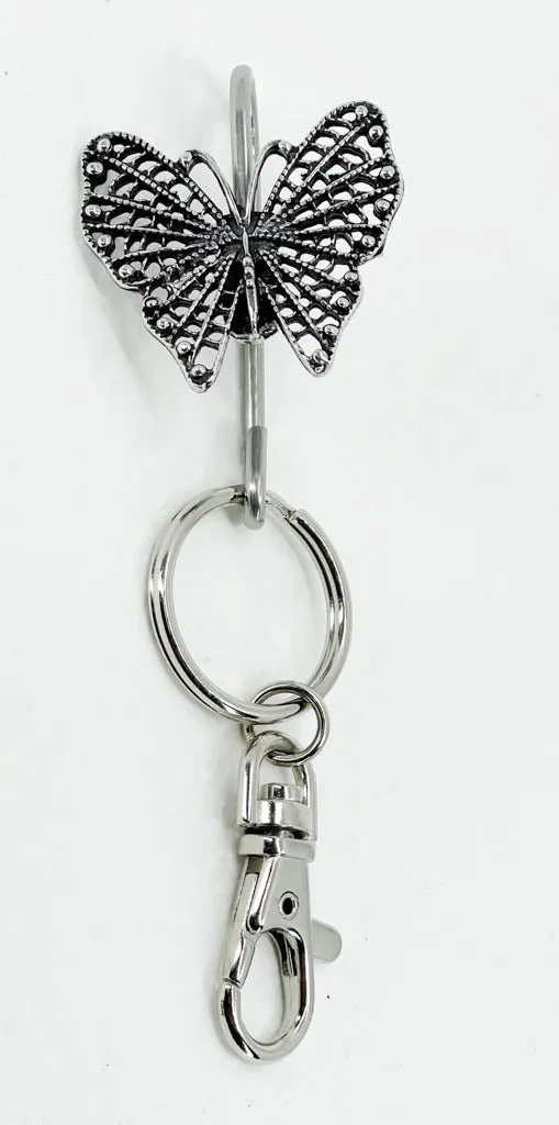 Key Ring Purse Hook, Filagree Butterfly