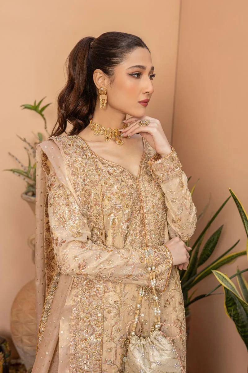 Khayal by Shaista Hasan - Copper crush - Maysuri & Jamawar - 3 Piece