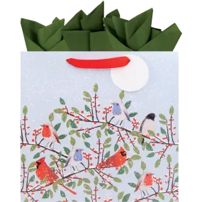 Large Cardinals and Songbirds Christmas Gift Bag