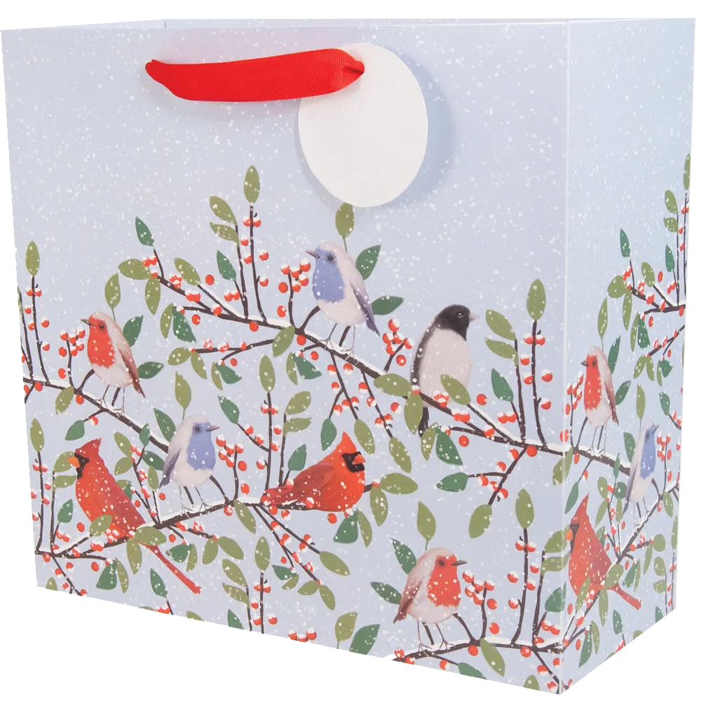 Large Cardinals and Songbirds Christmas Gift Bag