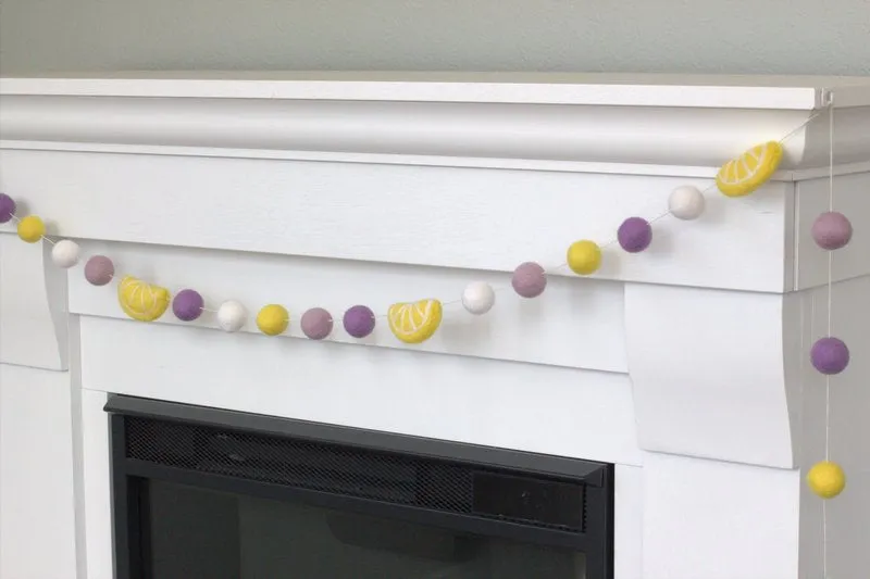 Lavender Lemonade Felt Ball Garland