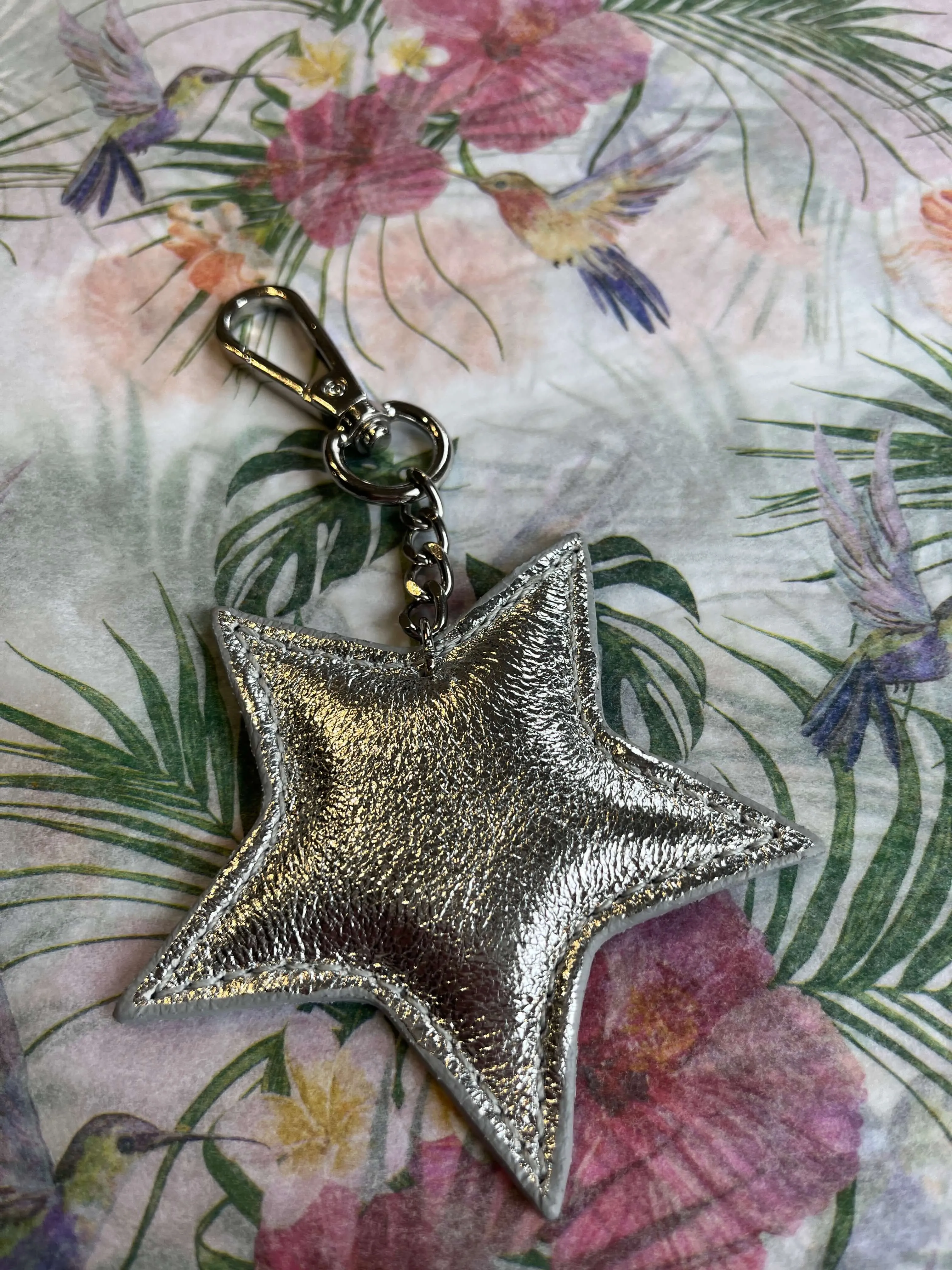 Leather Star Key ring Bag Charm