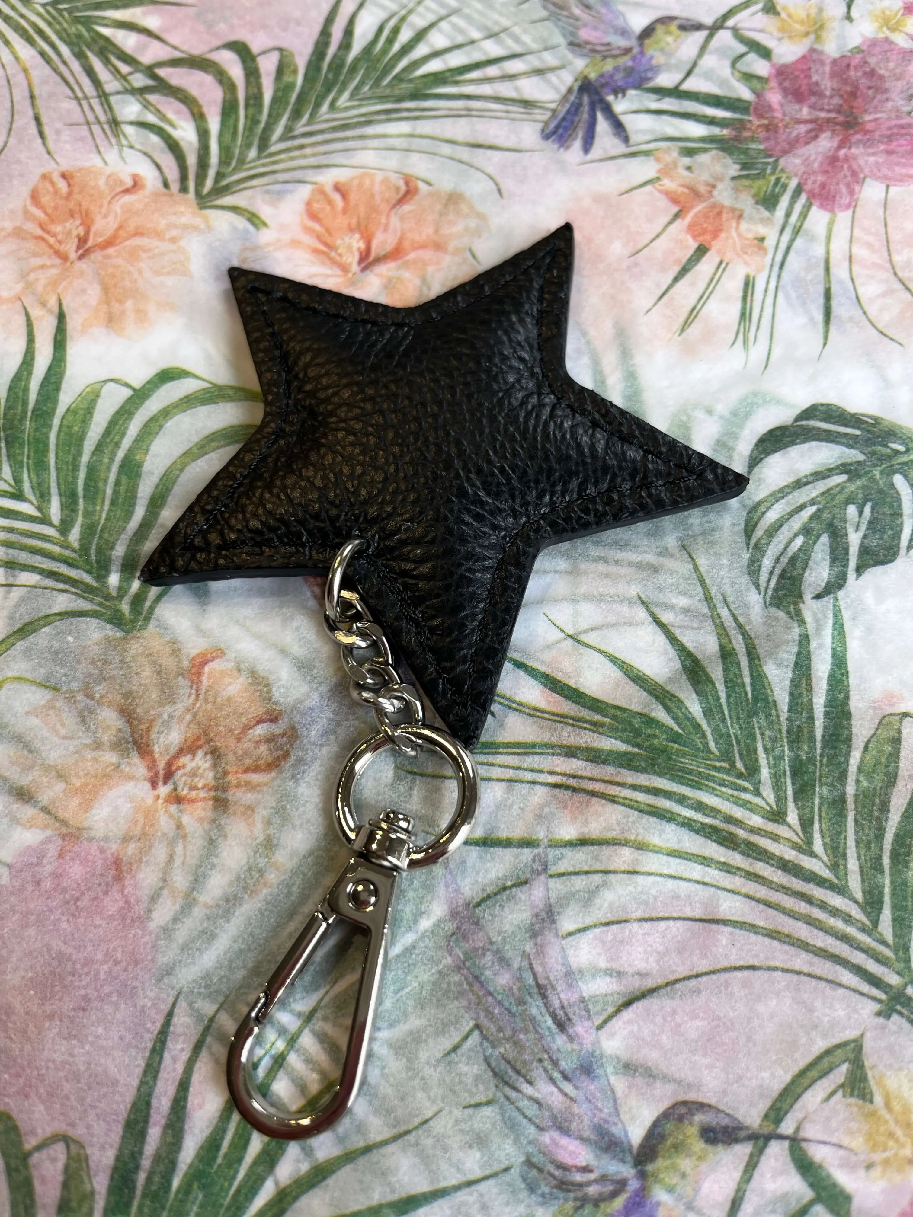 Leather Star Key ring Bag Charm