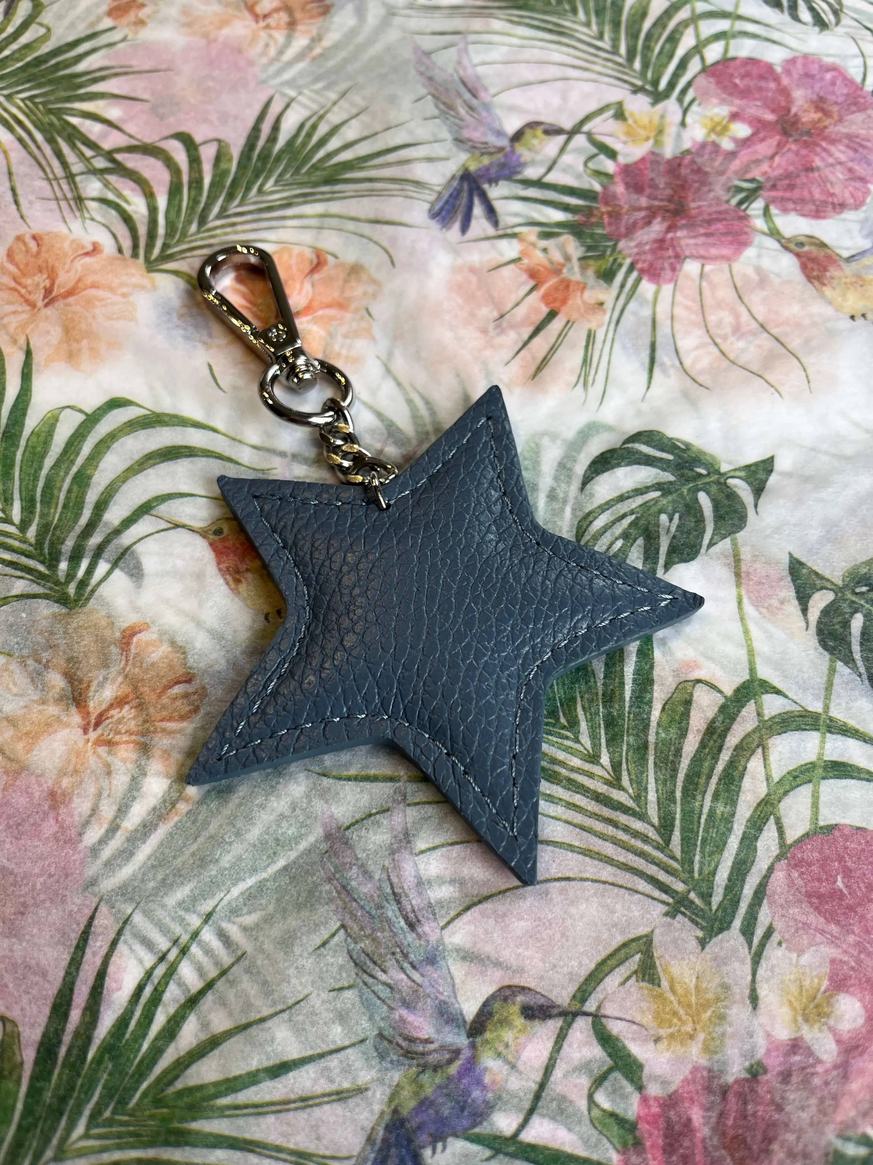 Leather Star Key ring Bag Charm