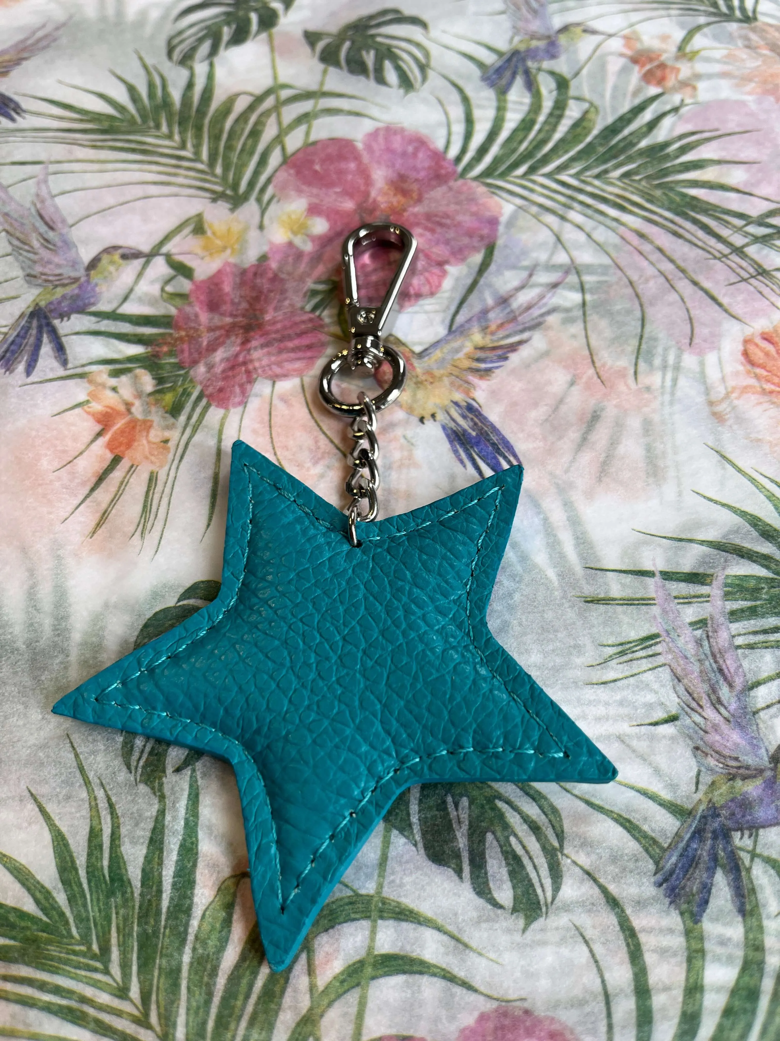 Leather Star Key ring Bag Charm