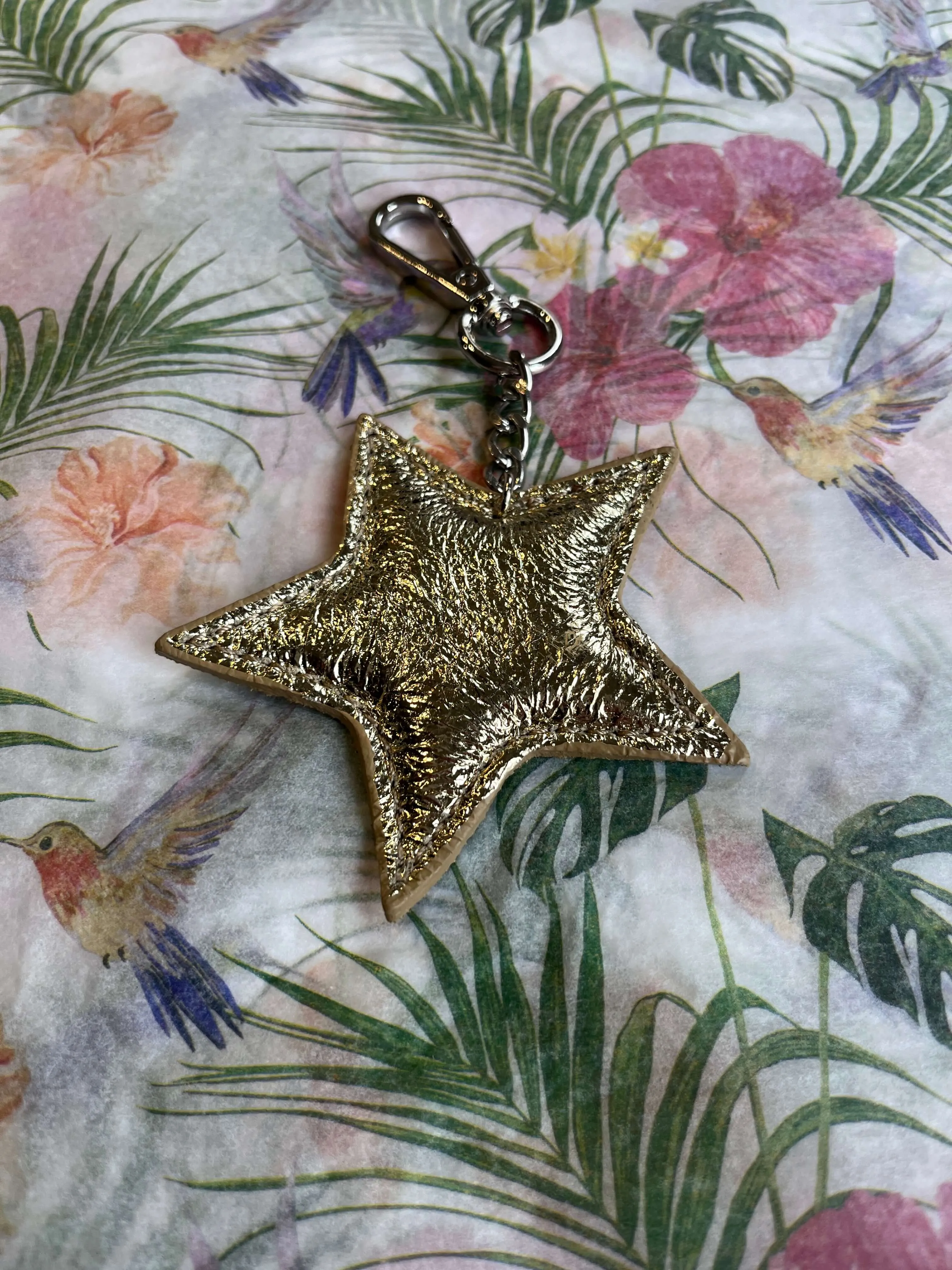 Leather Star Key ring Bag Charm